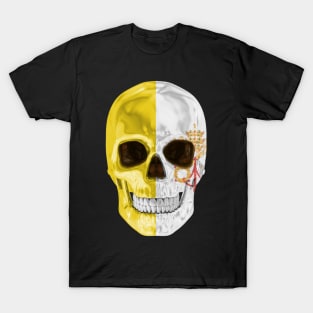 Vatican City Flag Skull - Gift for Vatican With Roots From Vatican City T-Shirt